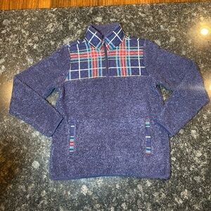 Vera Bradley Blue Pullover Sweater S Polyester Fleece 1/4 Zip Pockets Solid